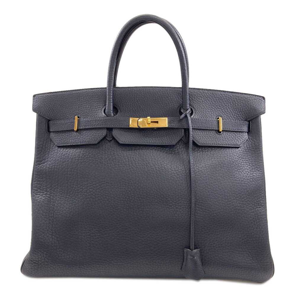 Hermes Birkin 40 Blue Indigo Gold Hardware Handbag Ardennes Women's HERMES